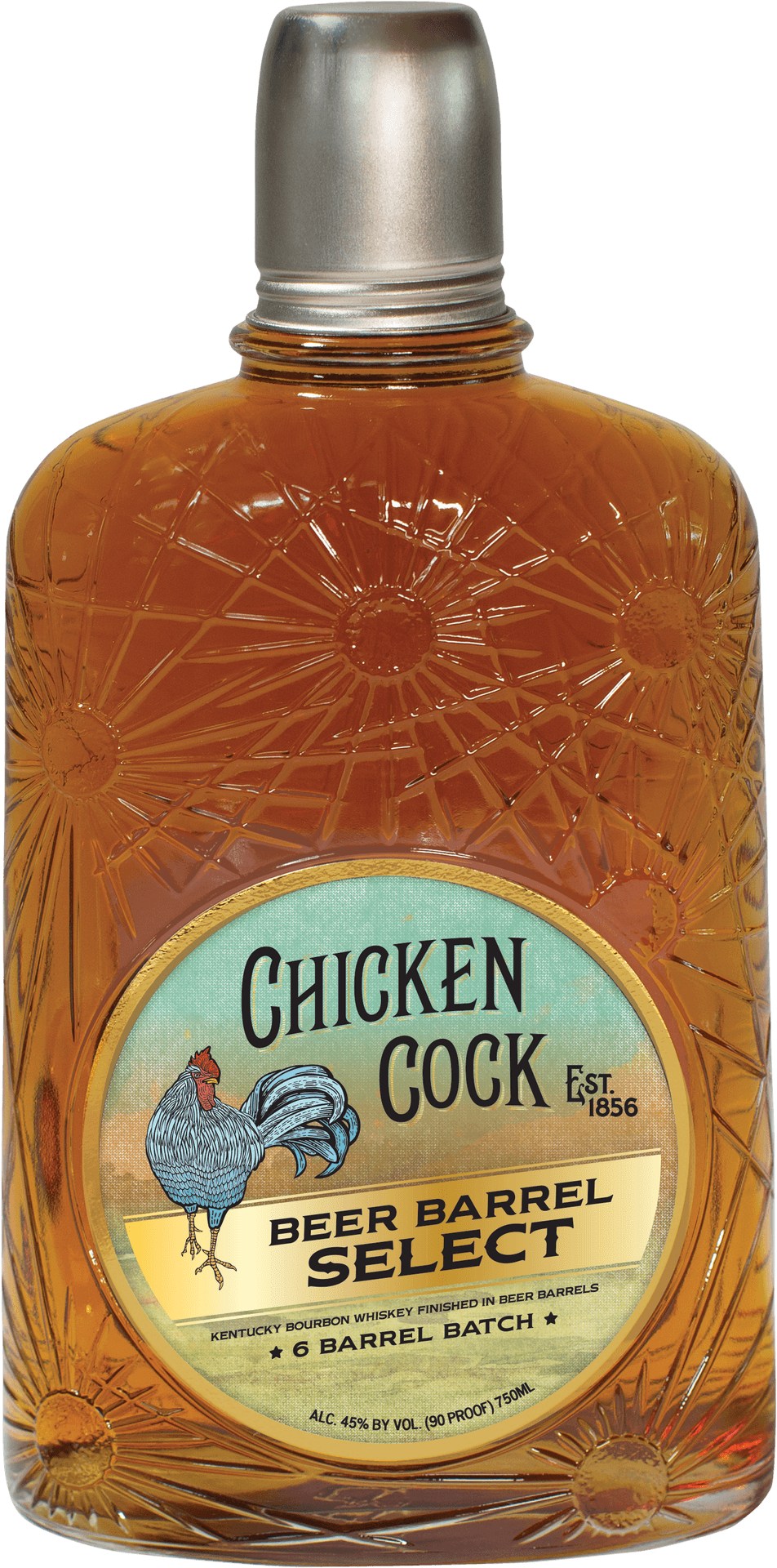 Chicken Cock Beer Barrel Select Bourbon Whiskey PNG