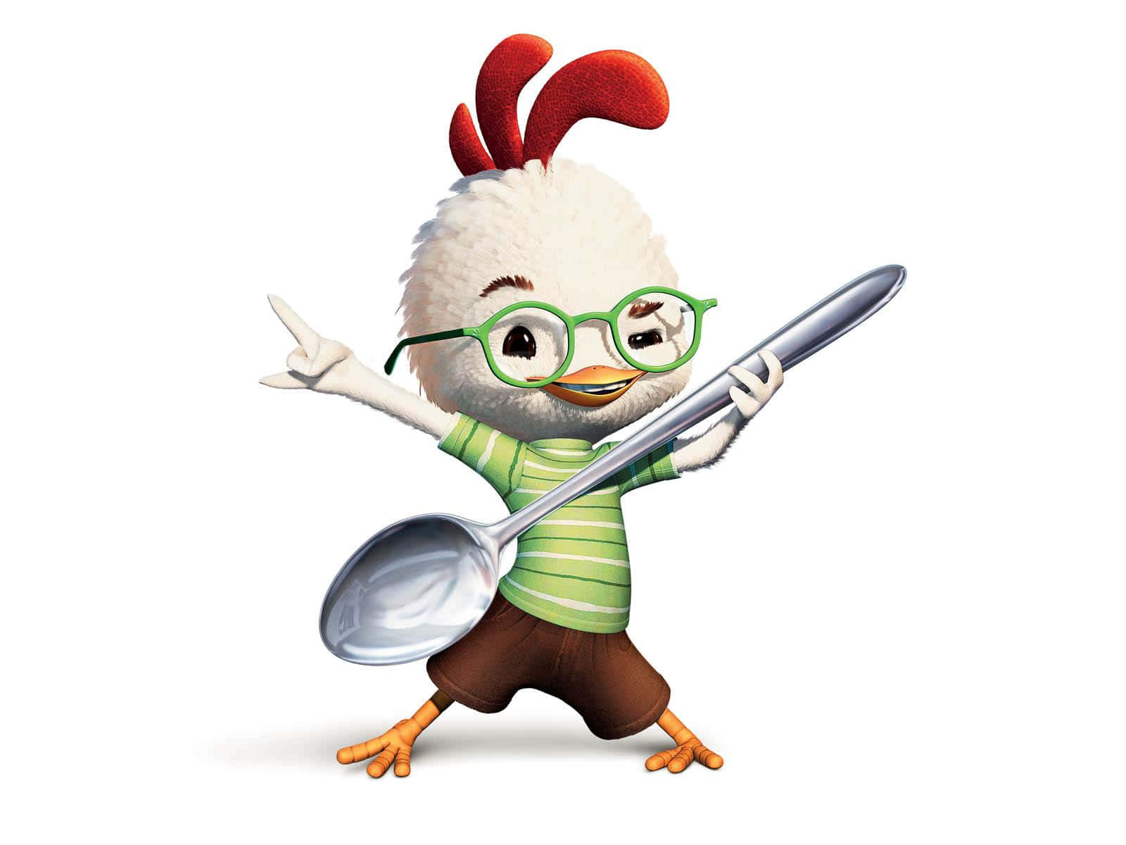 A Chicken With Glasses And A Spoon