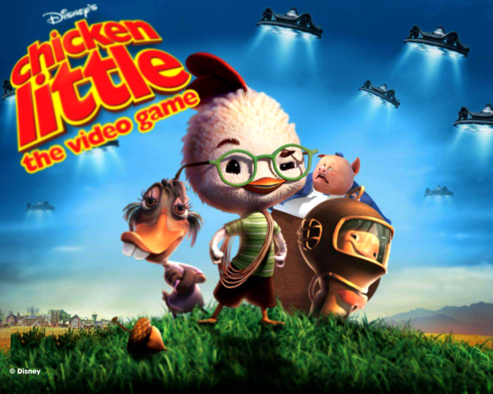 Chicken Little Video Game Poster Background