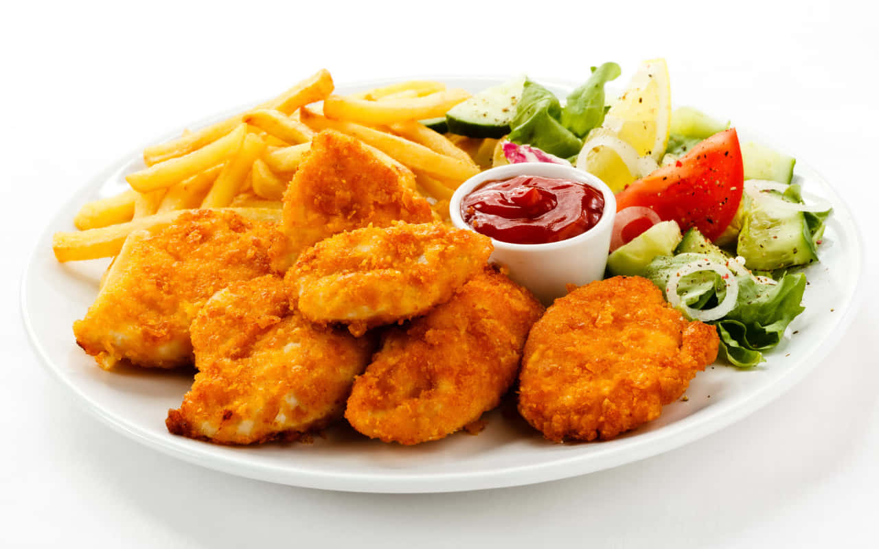 Chicken Nuggets With Fries Wallpaper