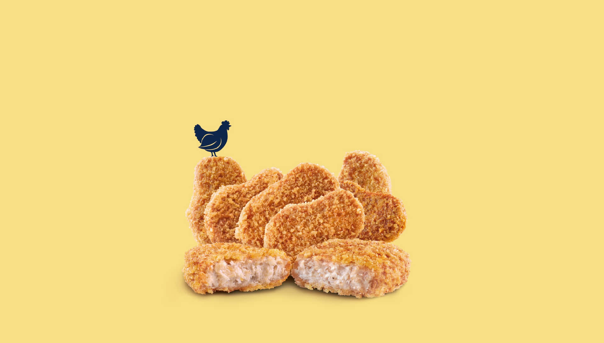 A Chicken Nugget On A Yellow Background Wallpaper