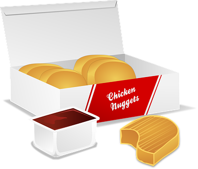 Chicken Nuggets Boxwith Dipping Sauce PNG
