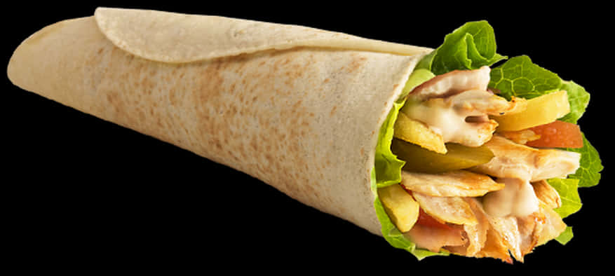 Chicken Shawarma Wrap Delicious Fast Food PNG