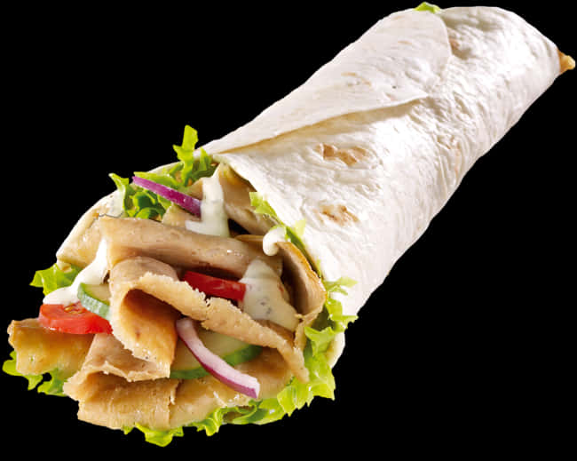 Chicken Shawarma Wrap Delicious Fast Food PNG