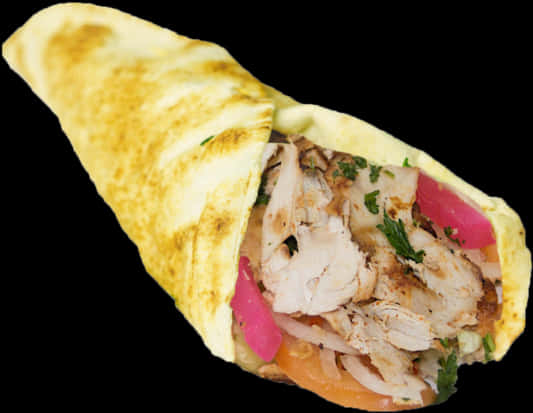 Chicken Shawarma Wrap Delicious Food.jpg PNG