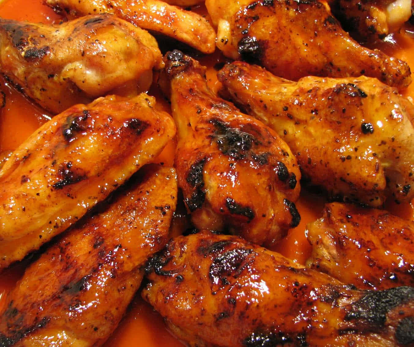 Chicken Wings Red Sauce Background
