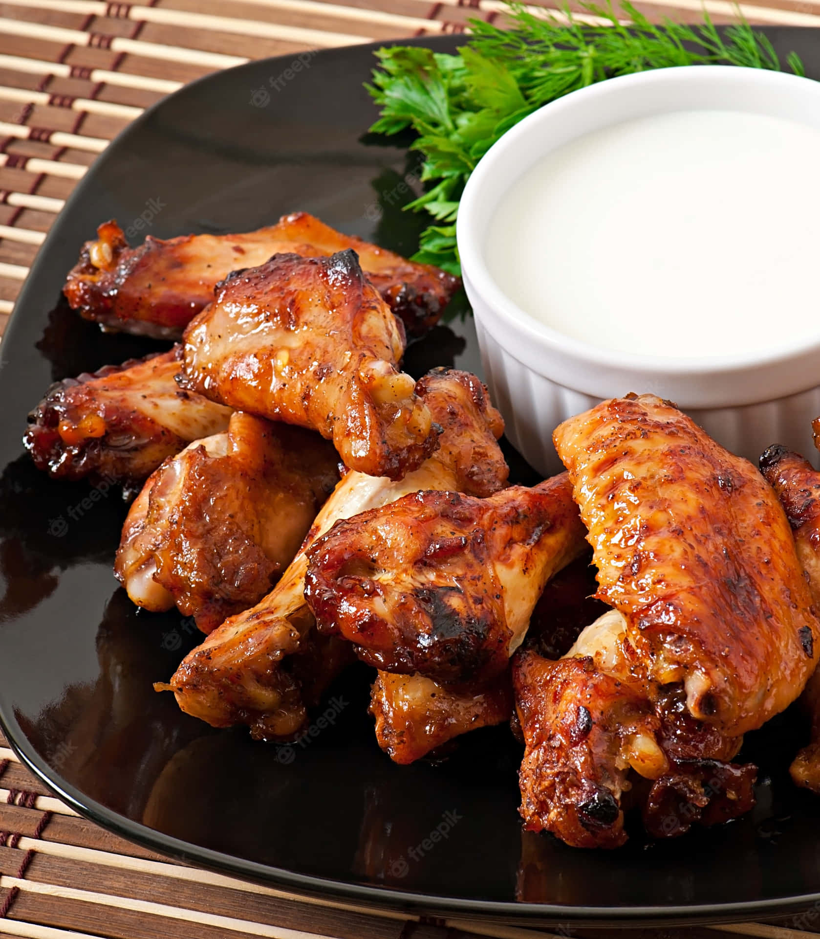 Chicken Wings Sour Cream Background