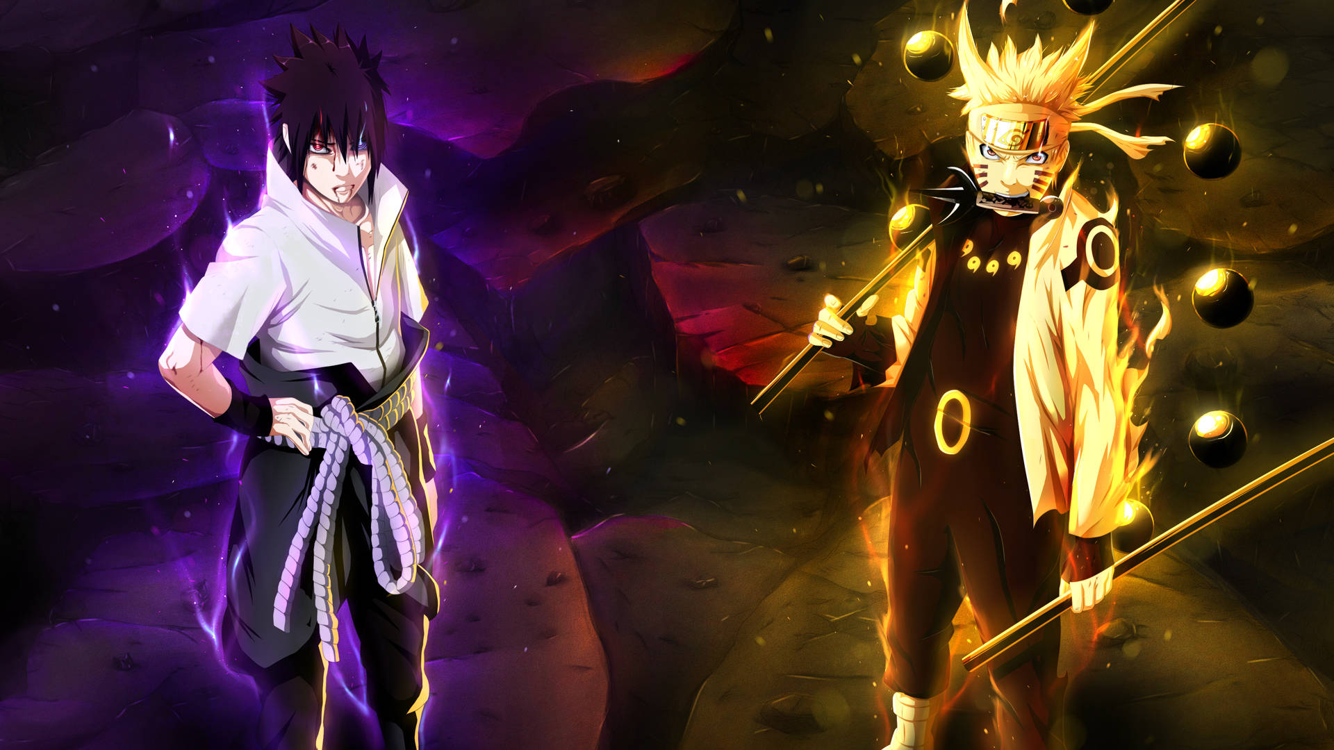 Chidori Naruto And Sasuke Aura Wallpaper