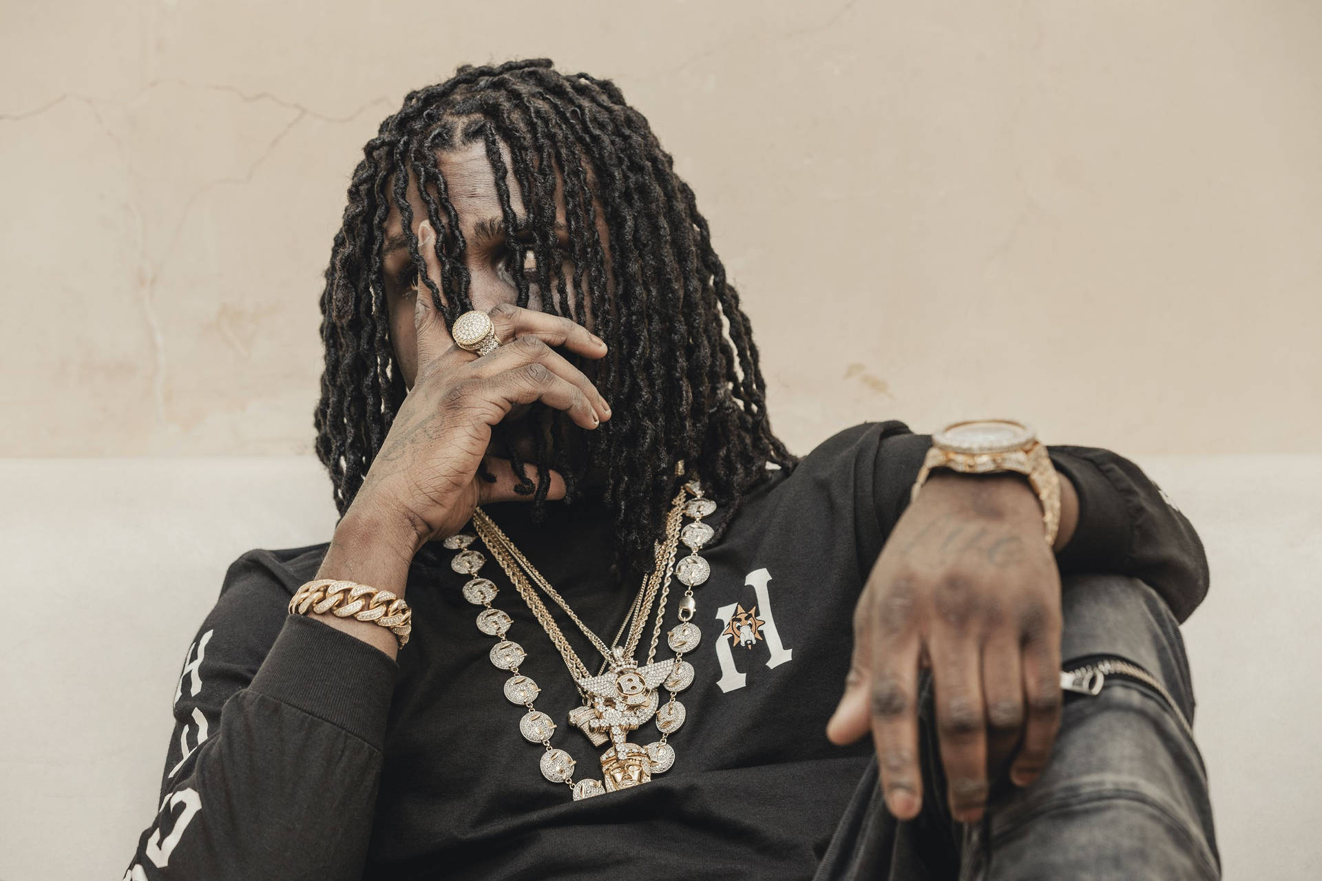 Chief Keef Pensive Pose Wallpaper