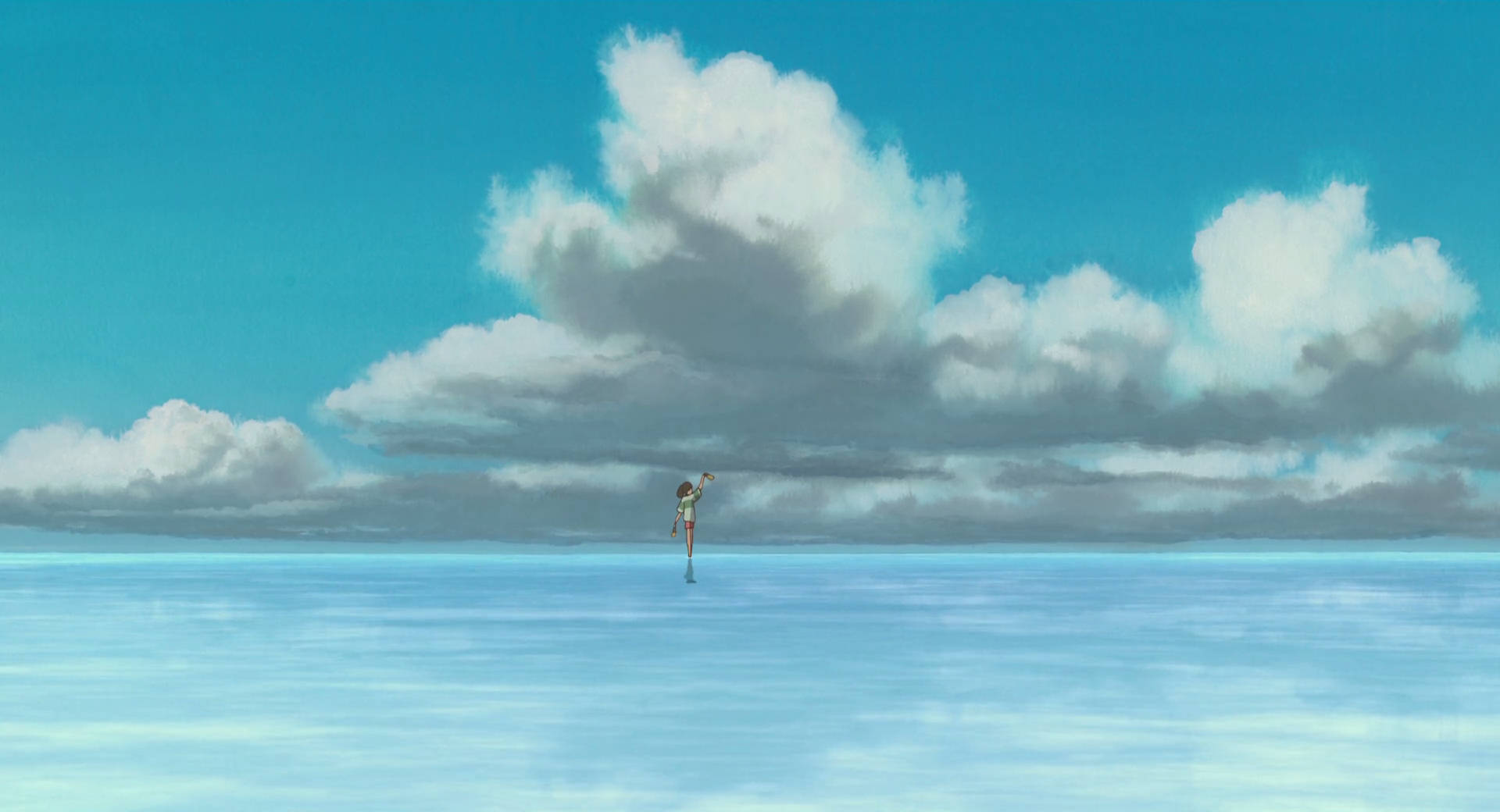 Chihiro In Clouds Spirited Away Desktop Wallpaper