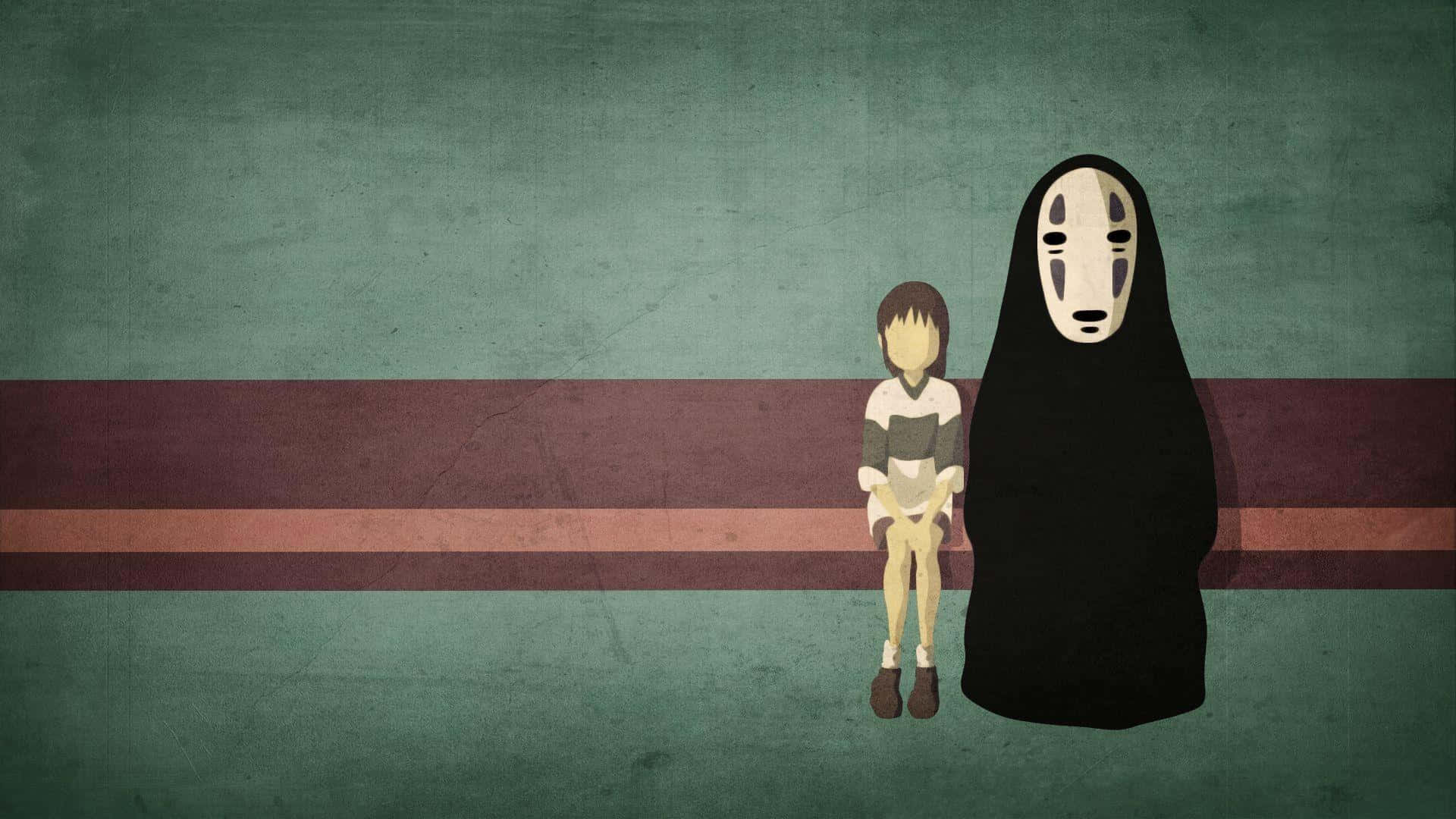 Chihiroand No Face Illustration Wallpaper