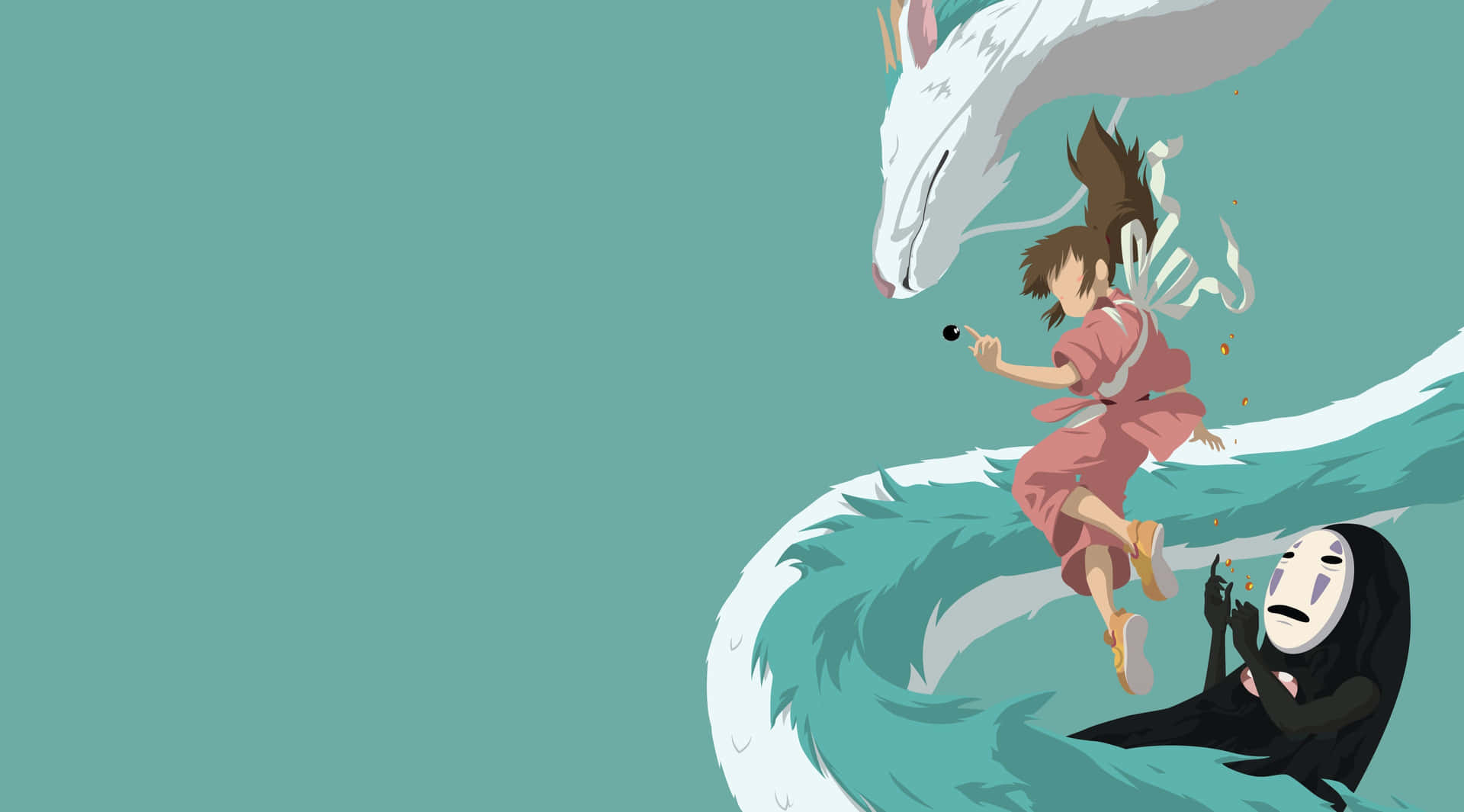 Chihiroand Spirited Away Characters Wallpaper