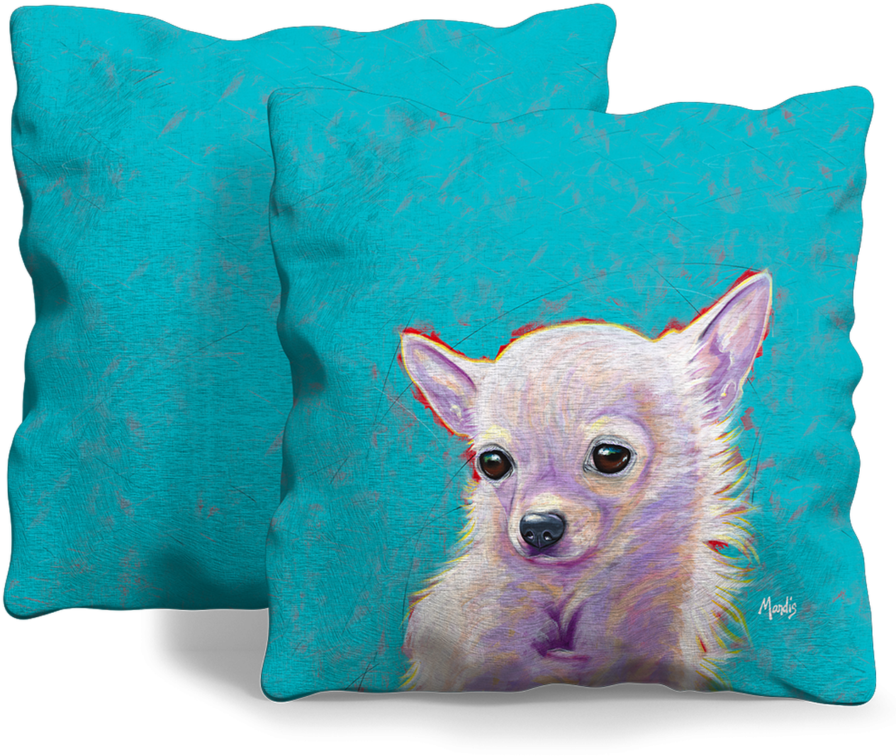 Chihuahua Artistic Cushion Design PNG