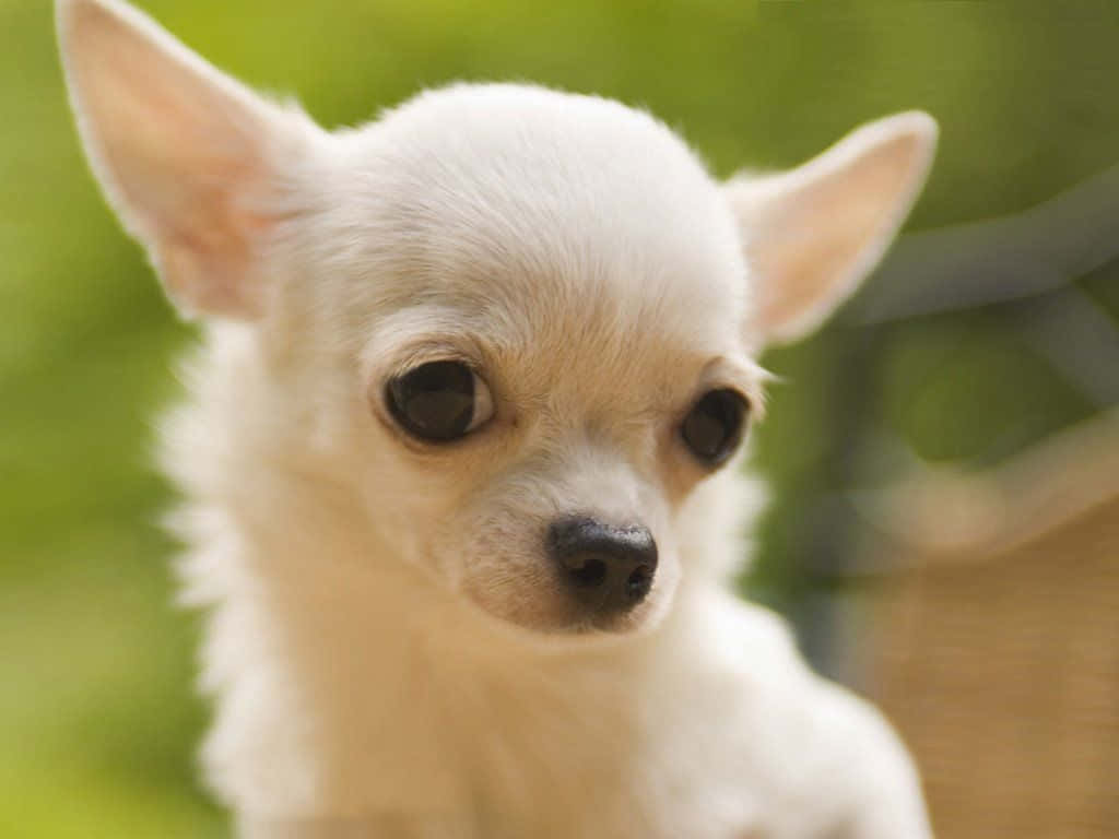 "Adorable Chihuahua basking in the sun"