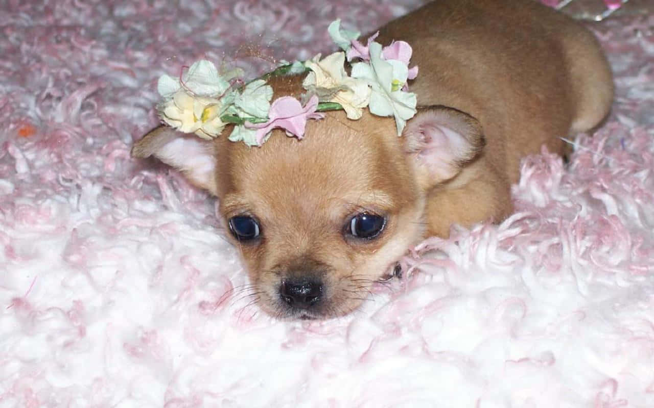 Ettvänligt Chihuahuahund Som Ler.