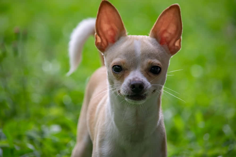 Chihuahuahundar Mot Suddig Grön Bild