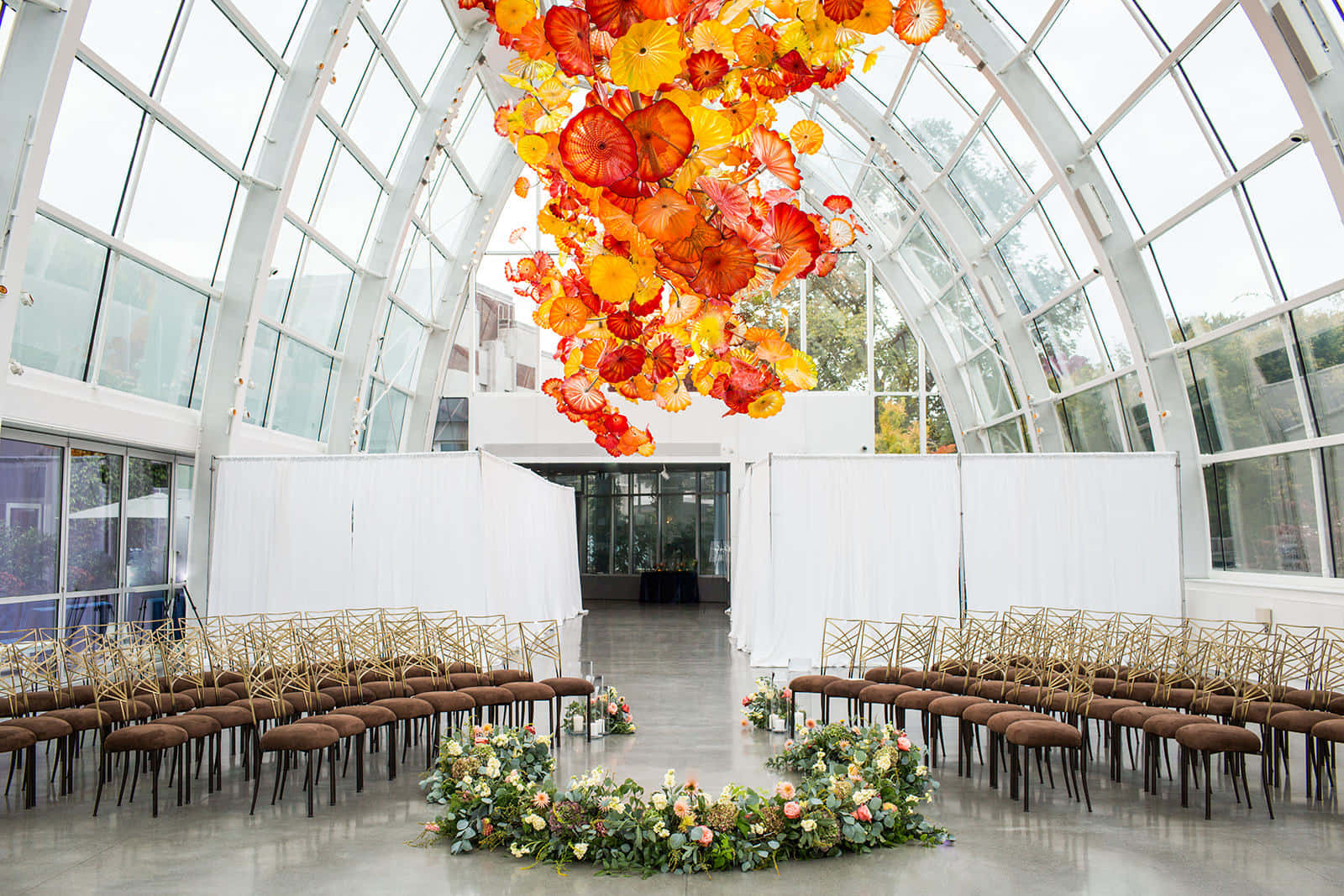 Chihuly Glass Flowers Ceiling Event Space Wallpaper