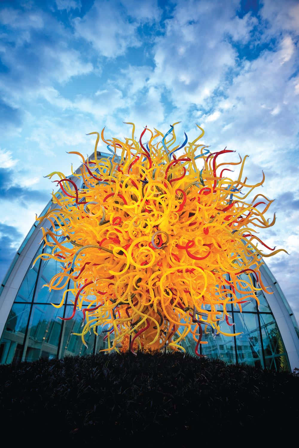 Chihuly Glass Sculpture Under Blue Sky Wallpaper