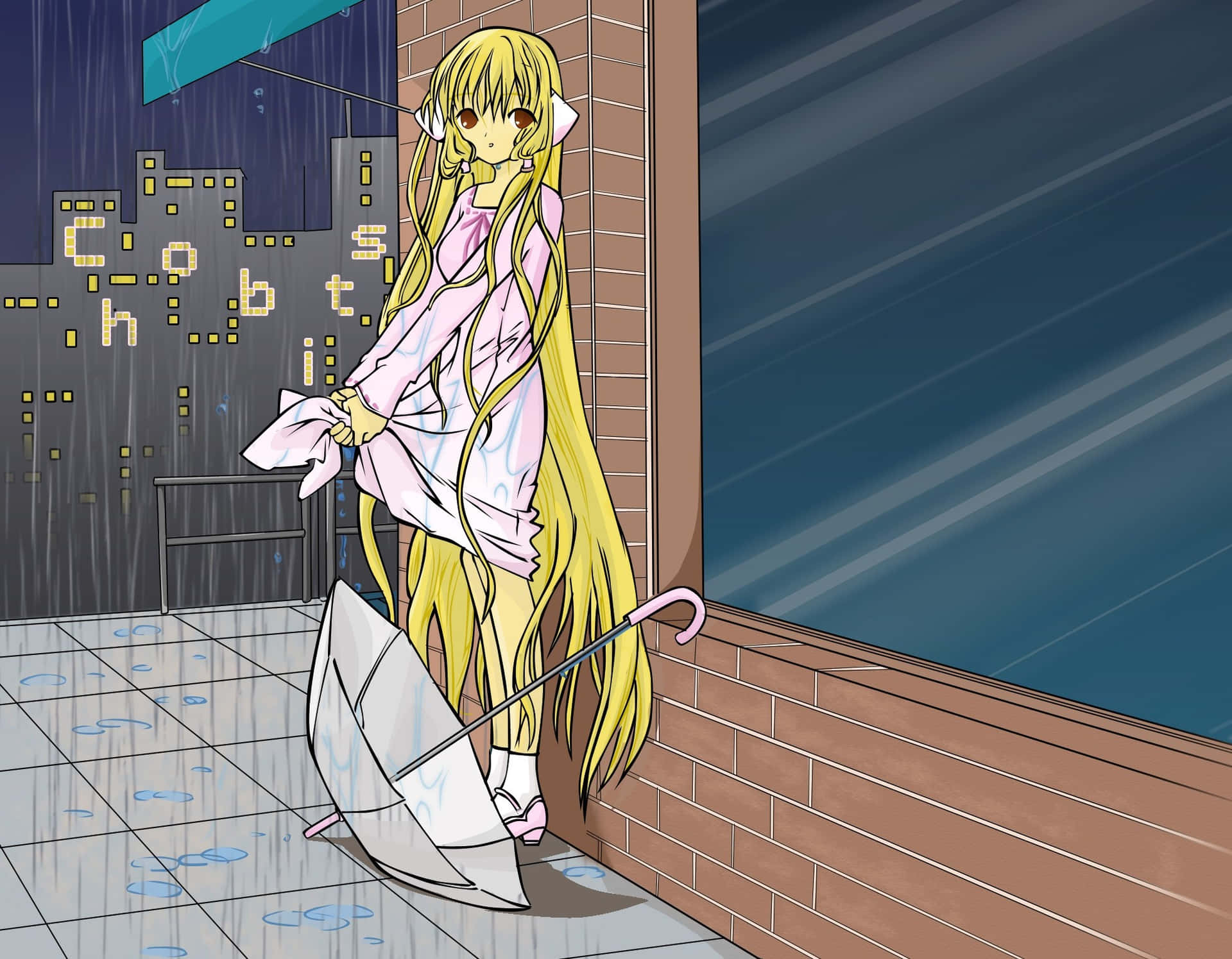 Chii From Chobits In A Beautiful Anime Scenery Wallpaper