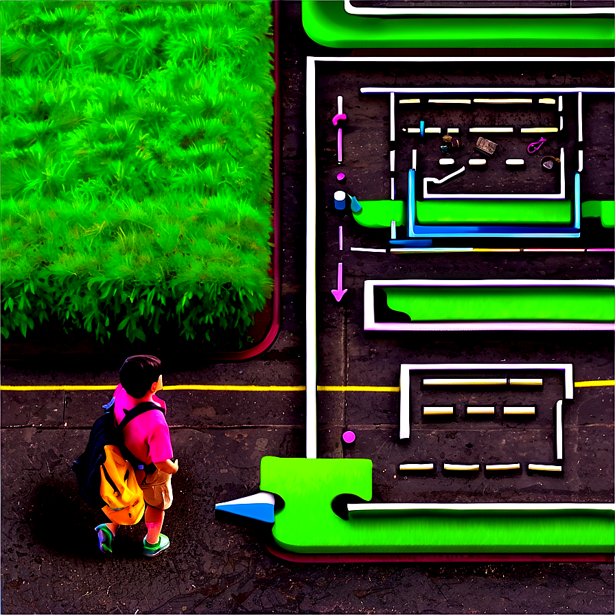 Child Backpack Urban Maze Top View PNG