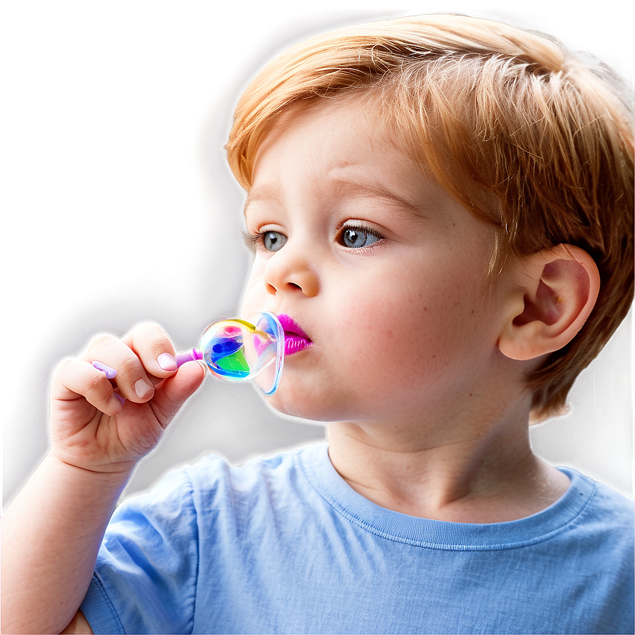 Child Blowing Bubbles Png Ilv PNG