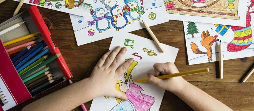 Child Coloring Educational Activity Wallpaper
