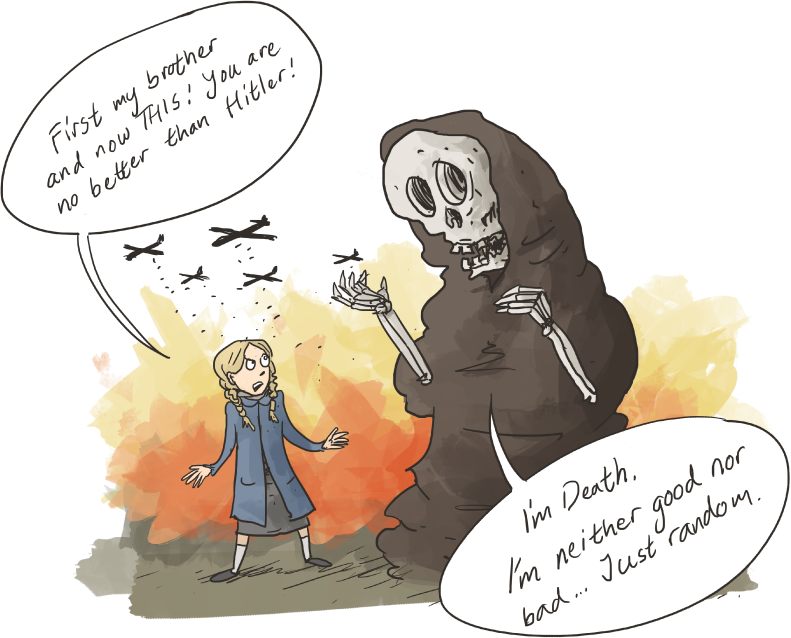 Child Confronts Death Illustration PNG