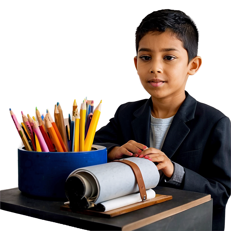 Child Doing Homework Png 05242024 PNG