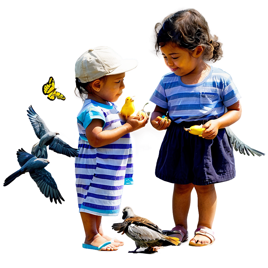 Child Feeding Birds Png Mbp PNG