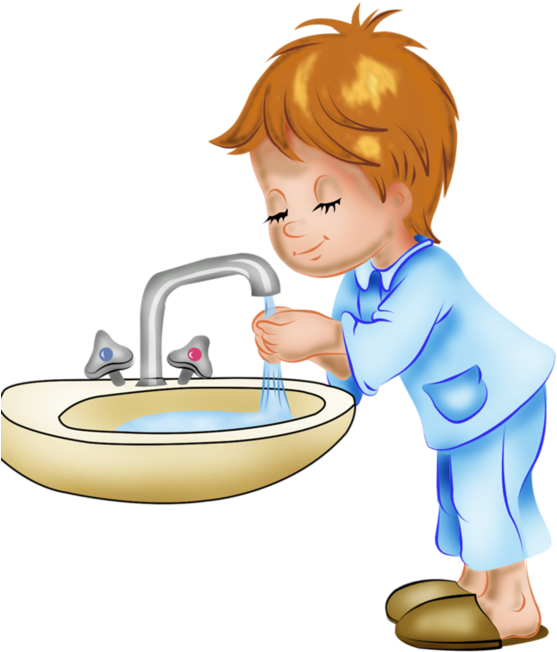 Child Hand Washing Cartoon PNG