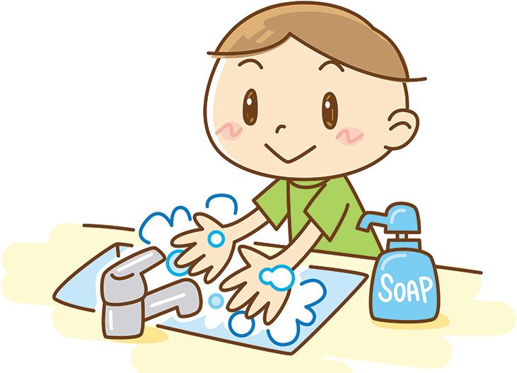 Child Hand Washing Cartoon PNG