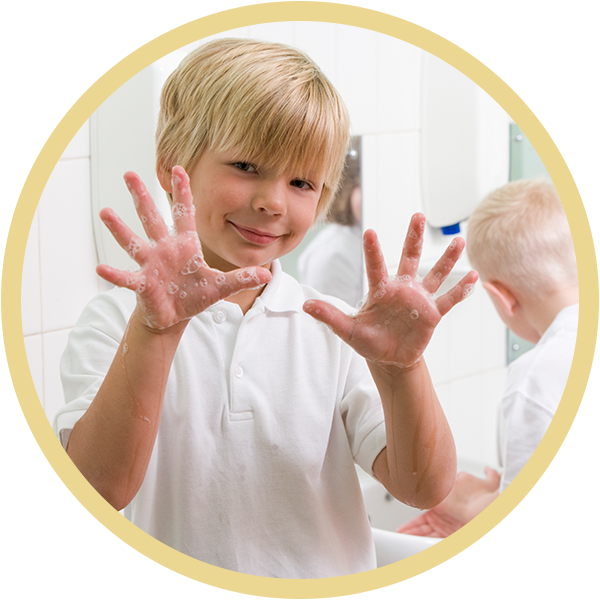 Child Handwashing Soap Bubbles PNG