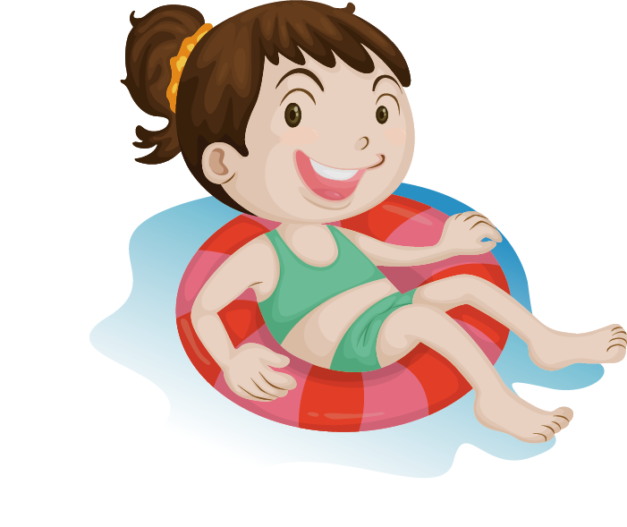 Download Child In Swim Ring Illustration | Wallpapers.com