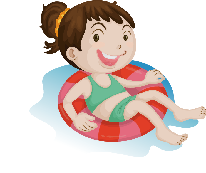 Child In Swim Ring Illustration PNG