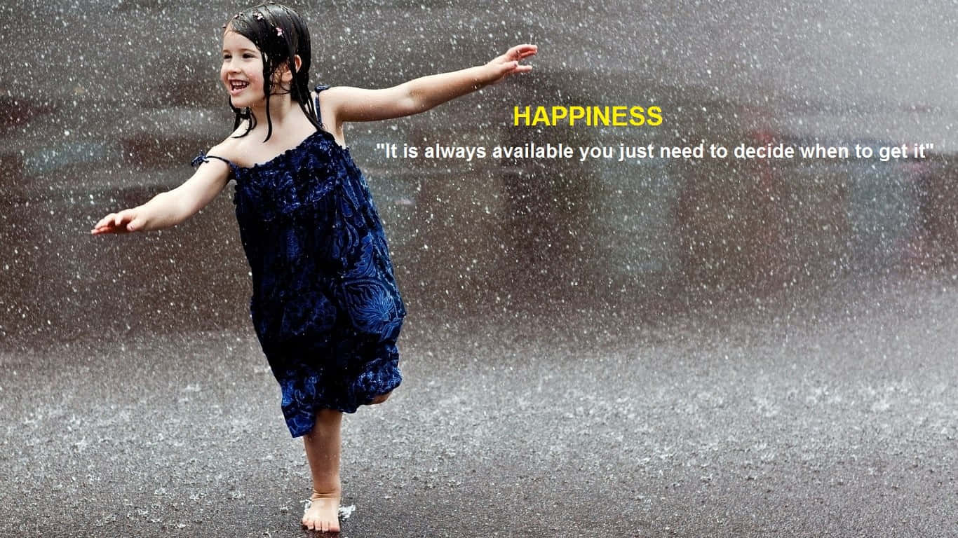 Child Joyful Rain Dance Wallpaper
