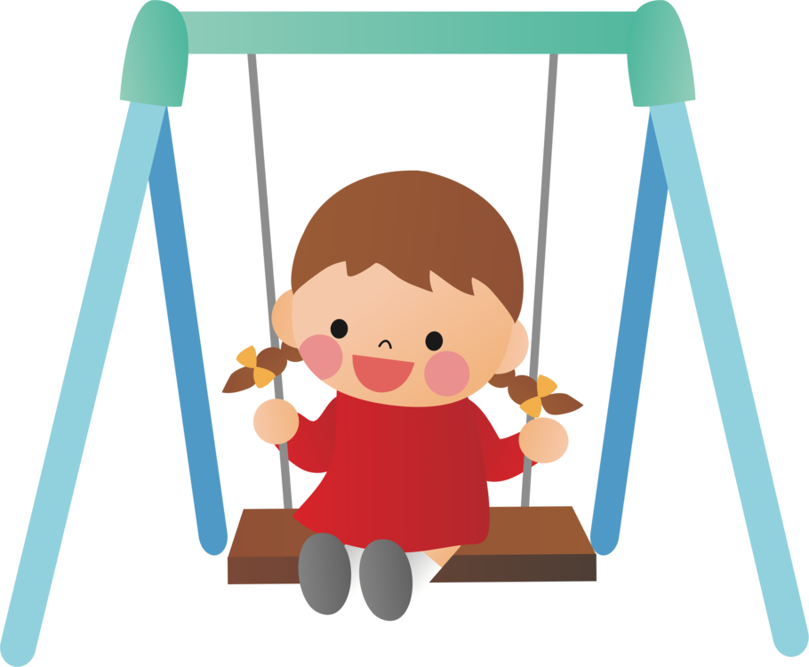 Child On Swing Cartoon PNG
