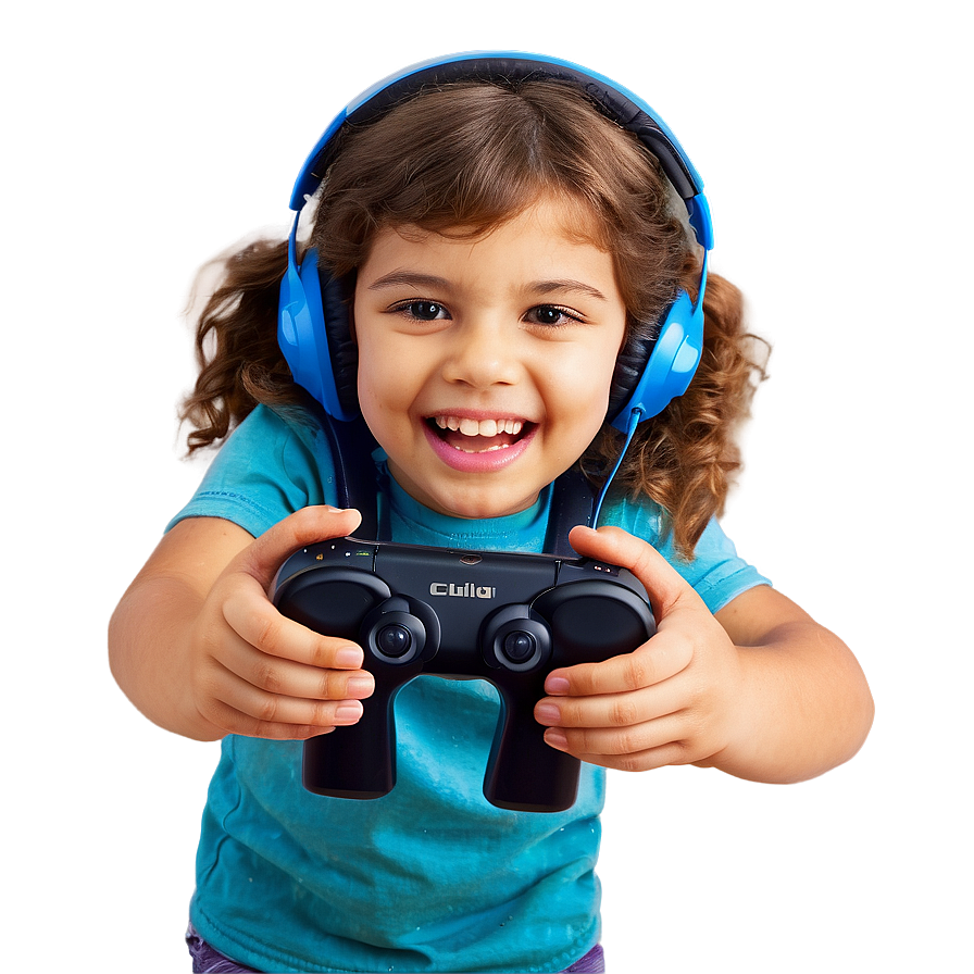 Download Child Playing Video Games Png Euv | Wallpapers.com