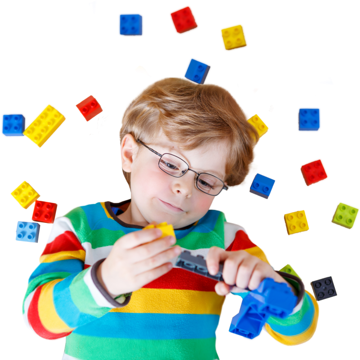 Child Playing With Building Blocks PNG