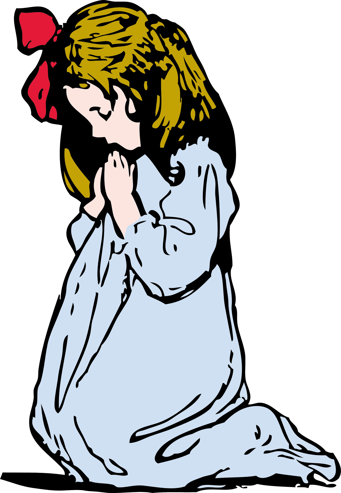 Child Praying Illustration PNG