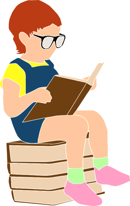 Child Reading Book Illustration.png PNG