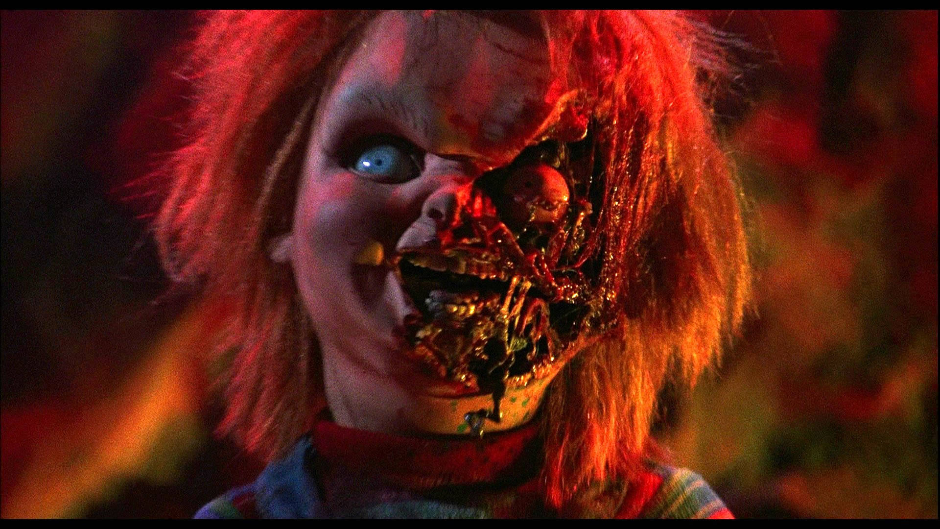 Child's Play Skinned Face Chucky Wallpaper