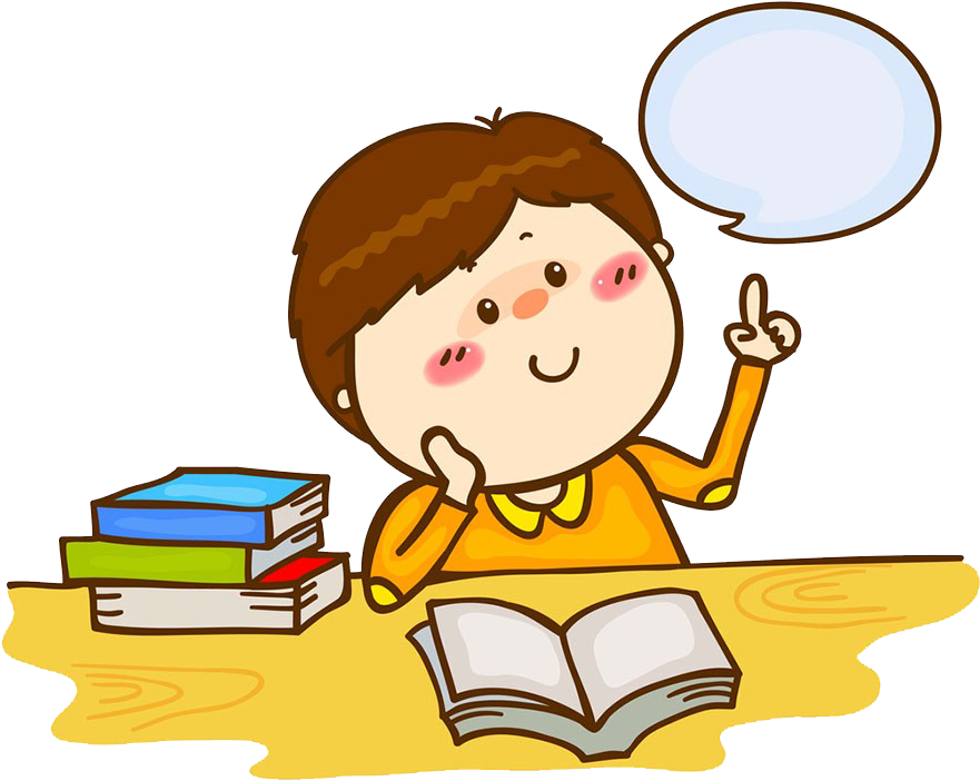 Child Studying Cartoon Clipart PNG