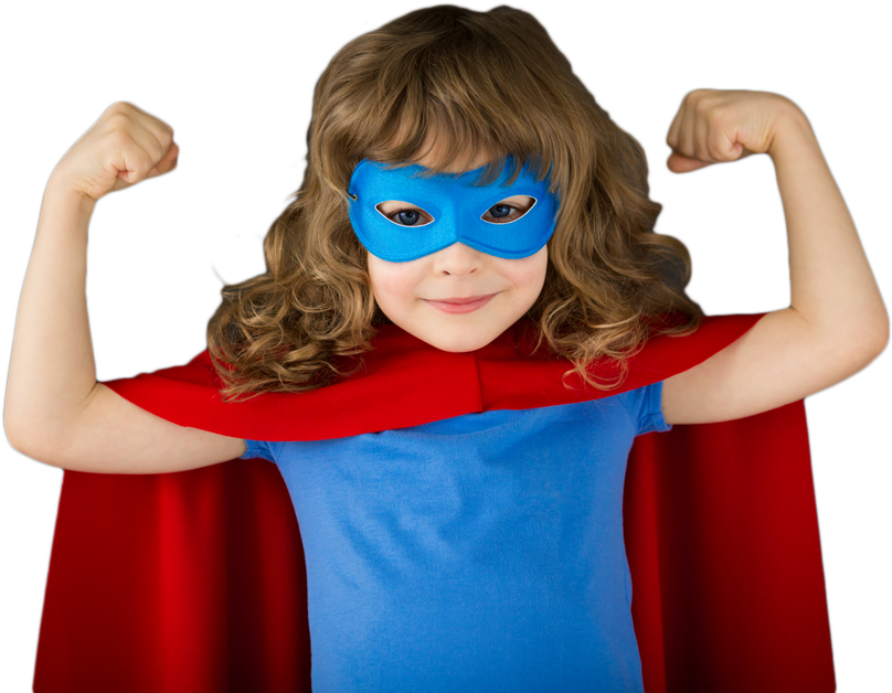 Child Superhero Costume Pose PNG