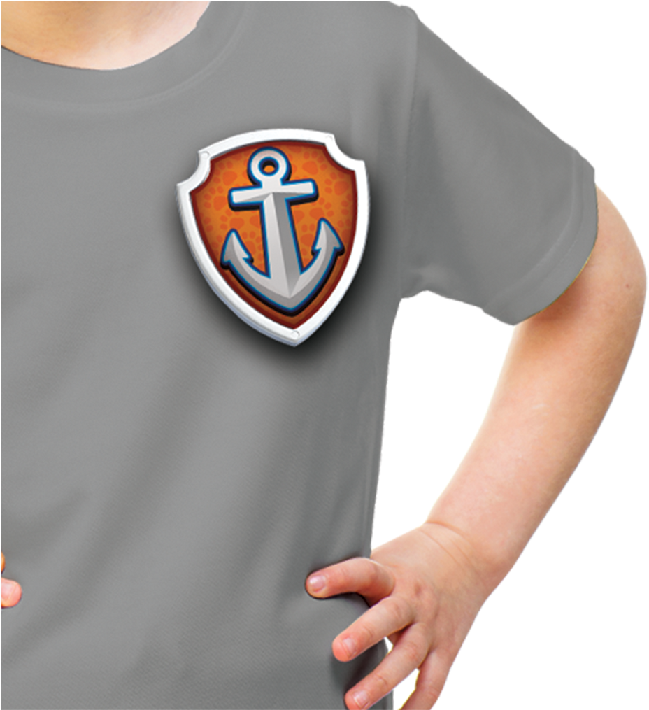 Child With Anchor Shield T Shirt Design PNG