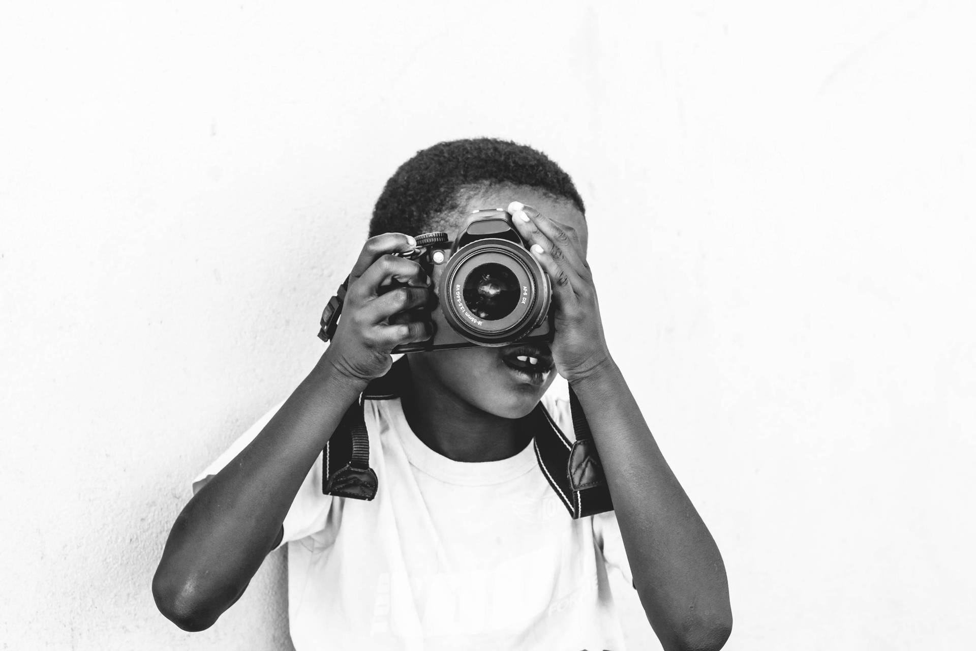 Child With Camera Wallpaper