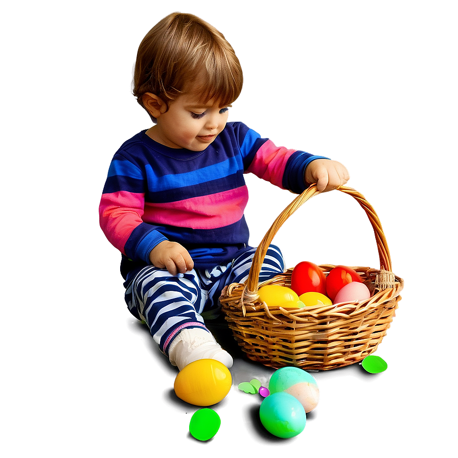 Child With Easter Eggs Png 05242024 PNG
