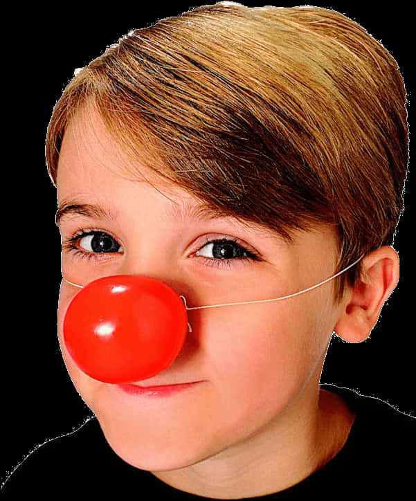 Child With Red Clown Nose PNG