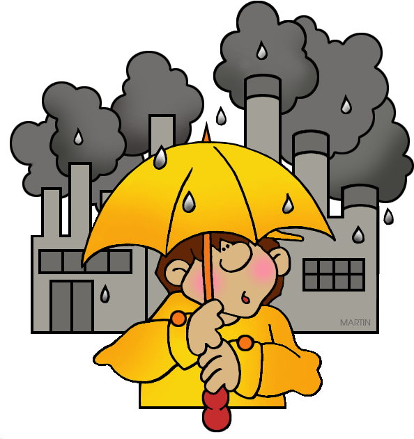 Child With Umbrella Rainy Industrial Backdrop.png PNG