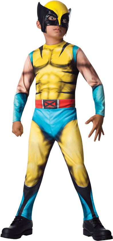 Child Wolverine Costume Portrait PNG