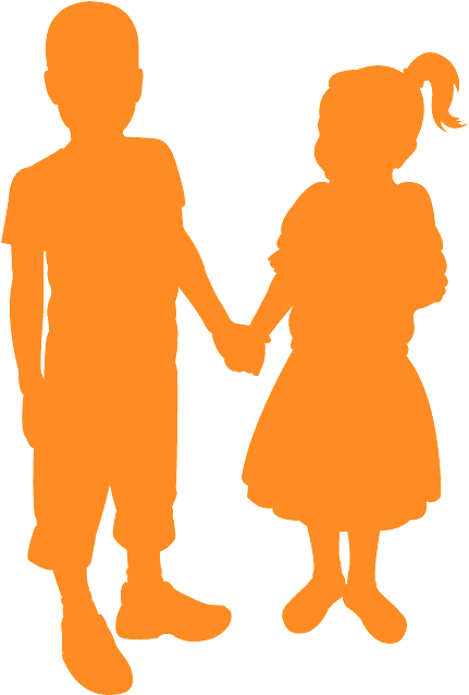 Childhood Friends Silhouette PNG